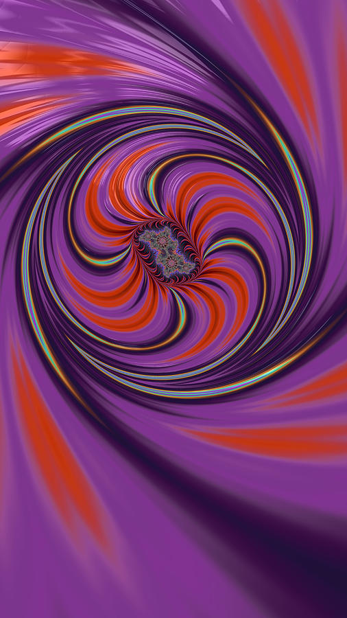 Whirling Fuschia Fractal Pinwheel Digital Art by Shelli Fitzpatrick