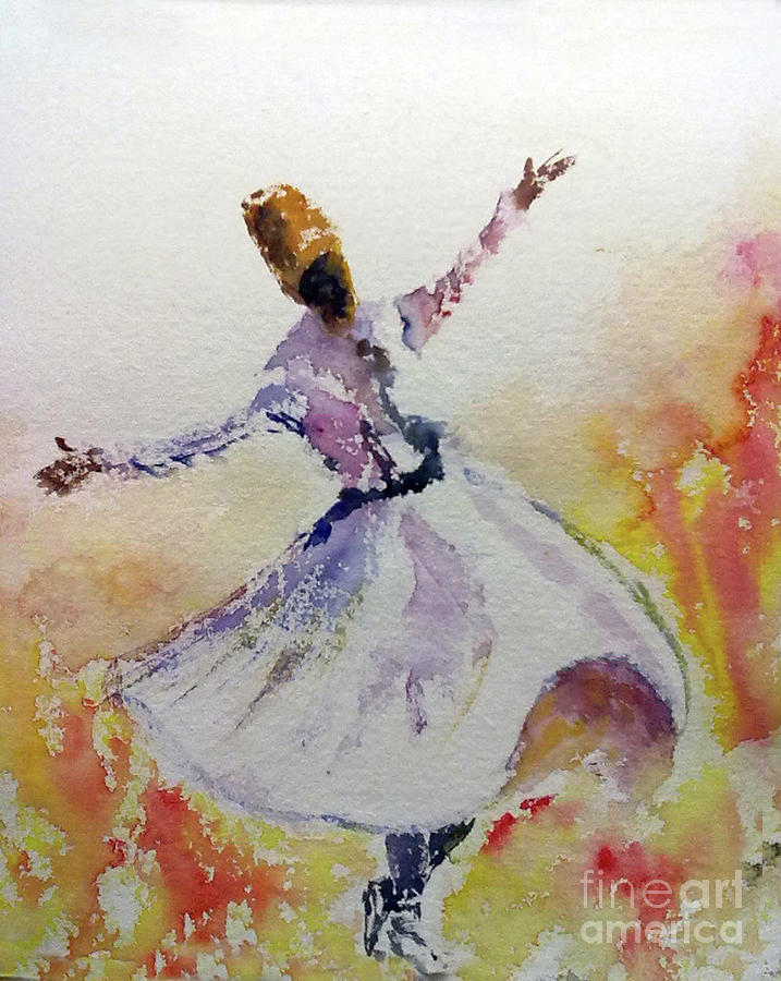 Whirling Sufi Dervish Painting by Asha Sudhaker Shenoy