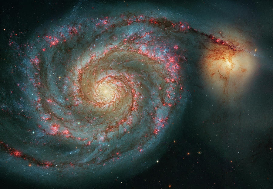 Interstellar Photograph - Whirlpool Galaxy by Mango Art