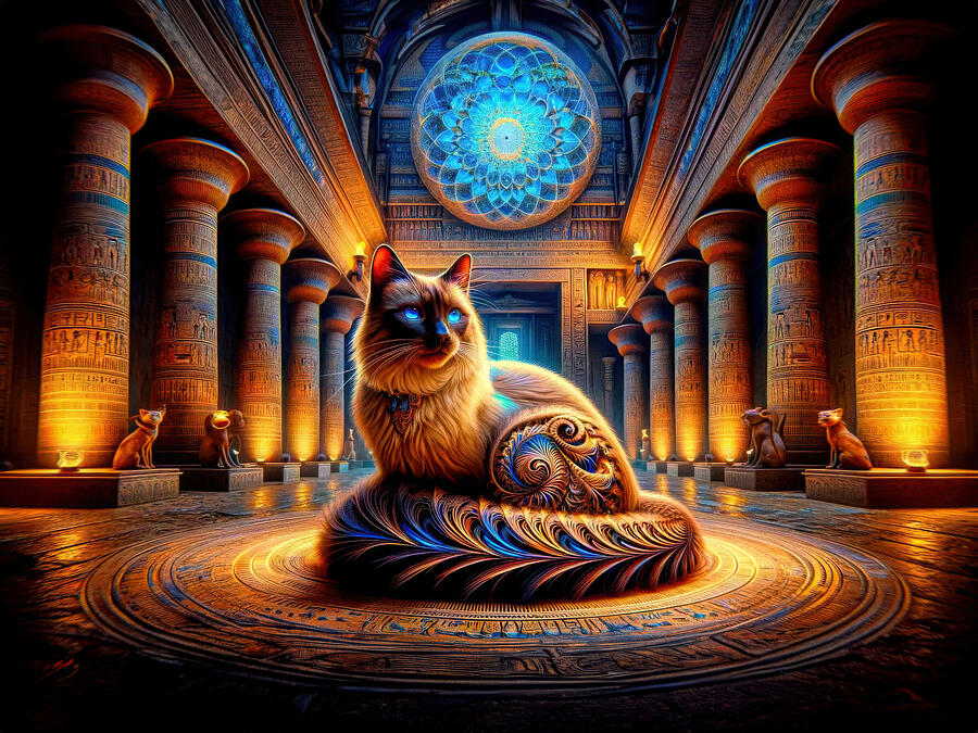 Whiskers in the Temple Digital Art by Bill And Linda Tiepelman