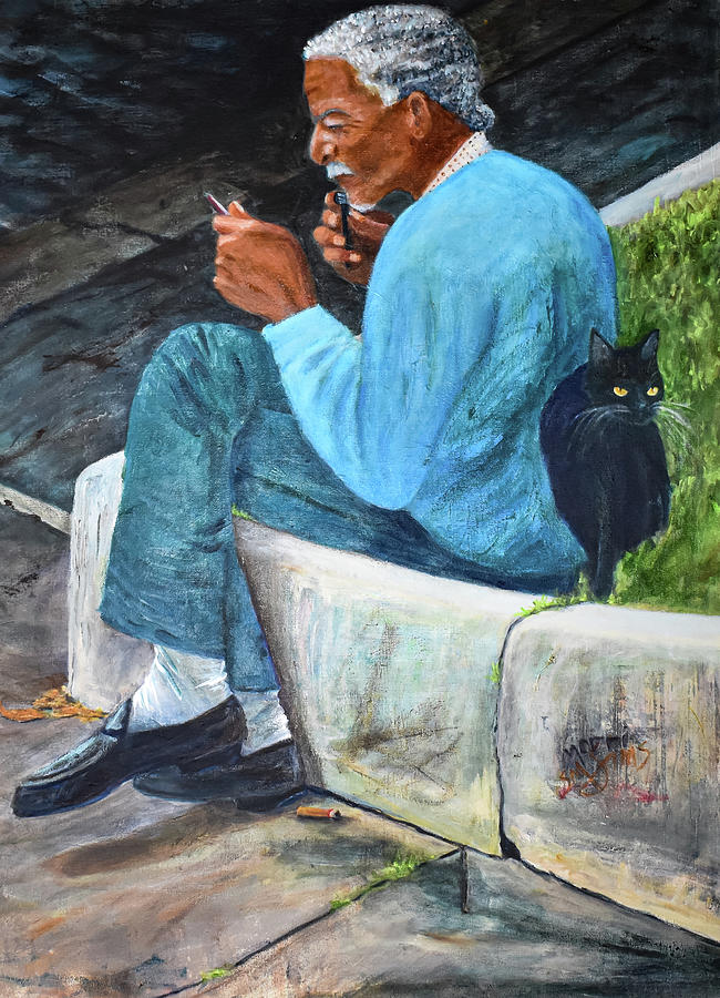 Whiskers-Morning Shave, Rome, Italy Painting by Morri Sims
