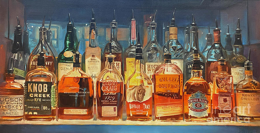Bottle Painting - Whiskey Heaven  by Dana Lombardo