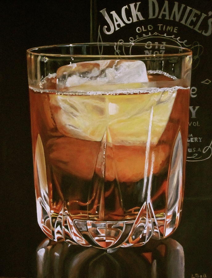 Still Life Painting - Whiskey on ice by Lillian Bell