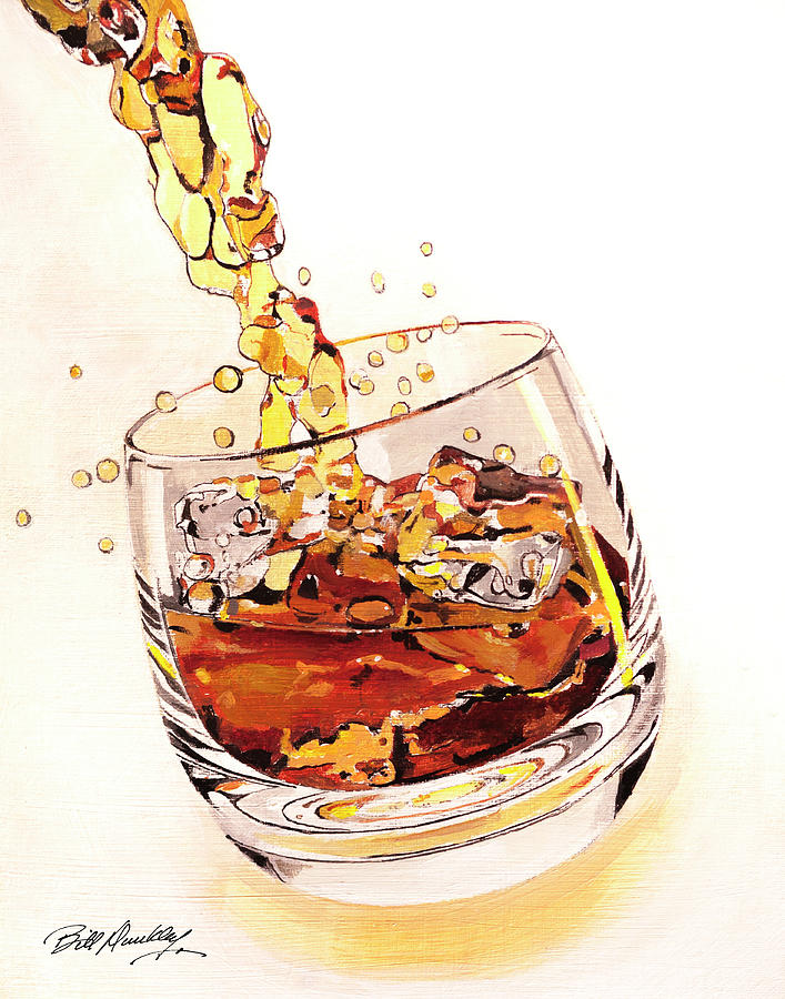 Whiskey on the Rocks Painting by Bill Dunkley