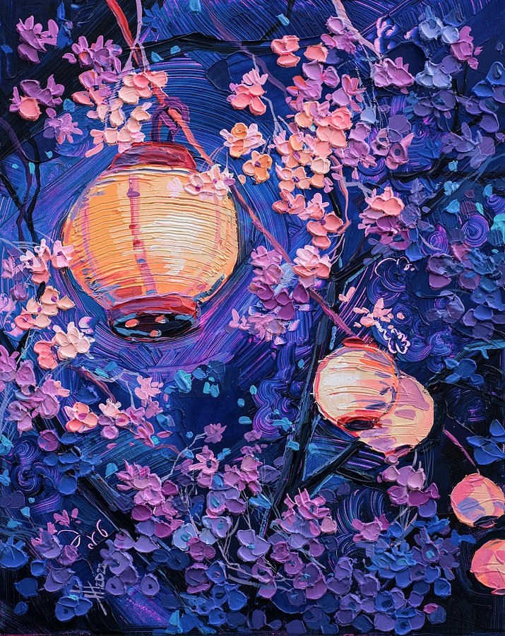 Flower Painting - Whisper Of Sakura, Light Of Laterna by Anastasia Trusova