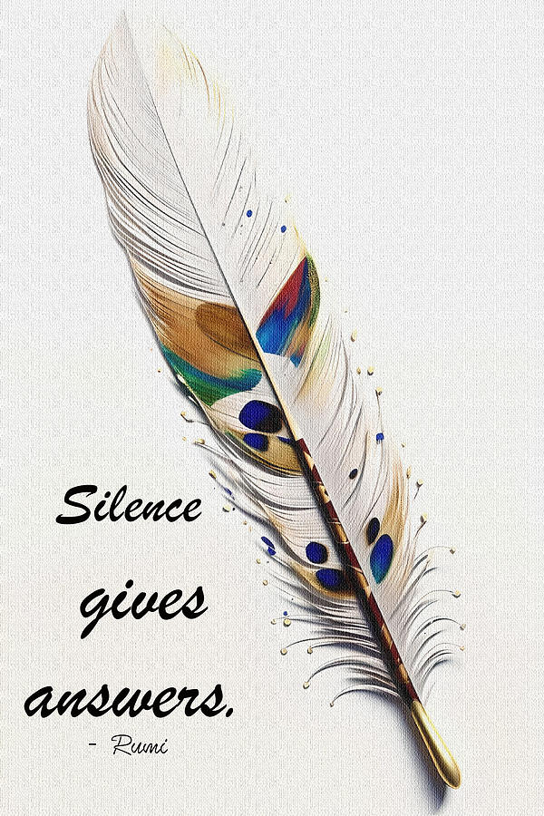 Whispering Wisdom - Typography Art of Silence and Answers Digital Art by OLena Art by Lena Owens - Vibrant DESIGN
