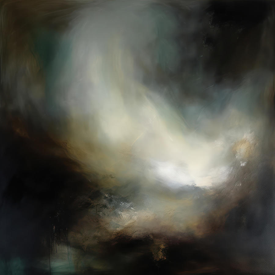 Whispers In The Dark 2 Atmospheric Abstract Painting Painting by Jai Johnson