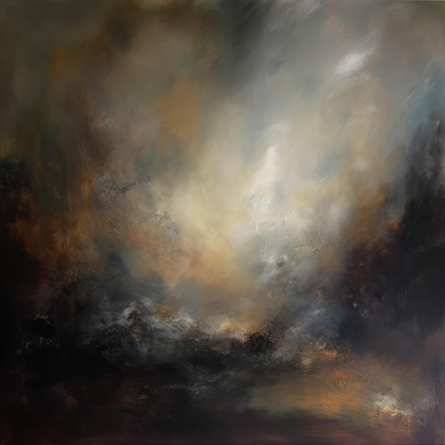 Whispers In The Dark 4 Atmospheric Abstract Painting Painting by Jai Johnson