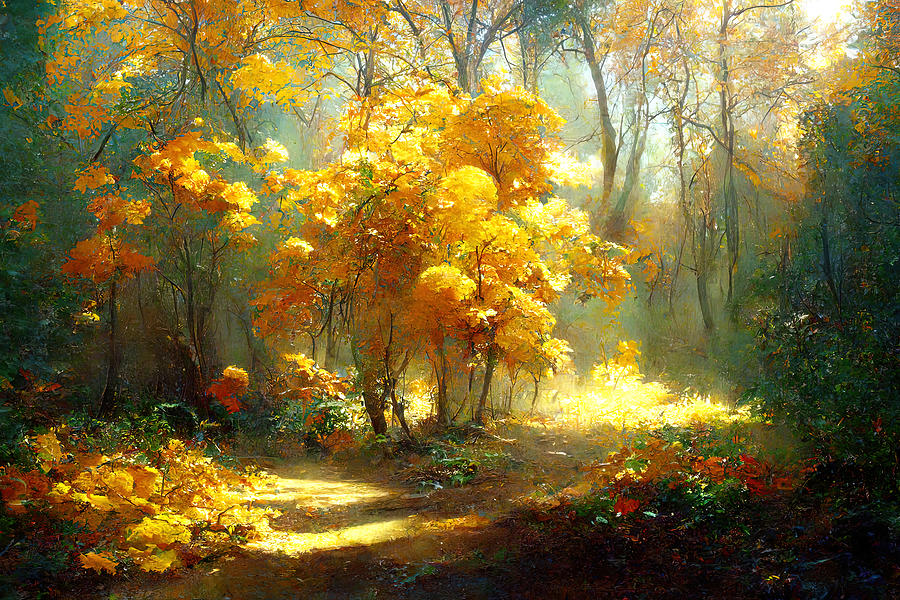 Whispers of Autumn, 02 Painting by AM FineArtPrints