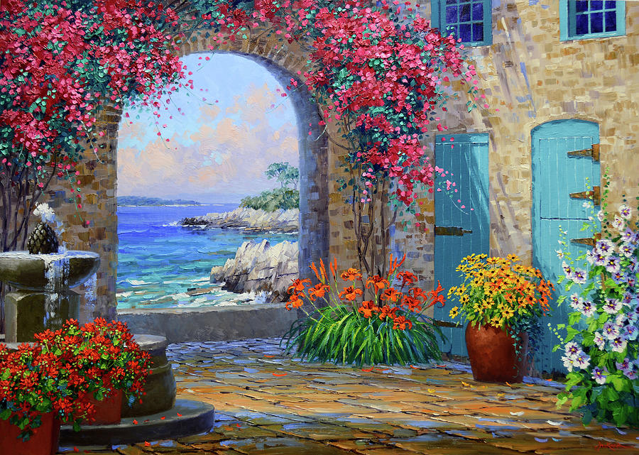 Provence France Painting - Whispers of the Cote dAzur by Mikki Senkarik Provence France Painting - Whispers of the Cote dAzur by Mikki Senkarik