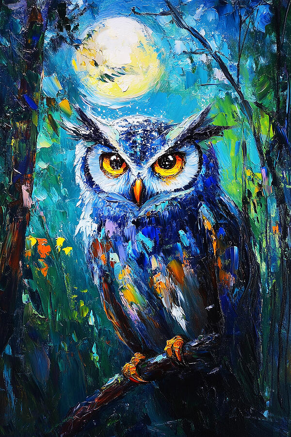 Whispers of the Enchanted Owl, 02 Painting by AM FineArtPrints Whispers of the Enchanted Owl, 02 Painting by AM FineArtPrints
