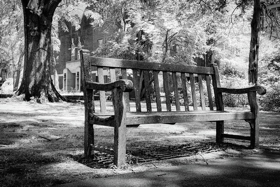 Whispers of Time - An Enchanting Relic on Hendrix College Campus In Black And White Photograph by Gregory Ballos