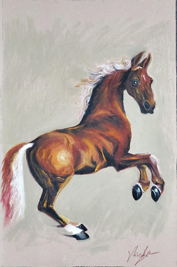 Oil Pastel Painting - Whistlejacket Replica by Vincent Yu