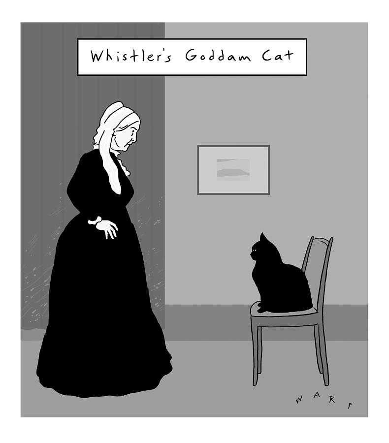 Whistlers Goddam Cat Drawing by Kim Warp