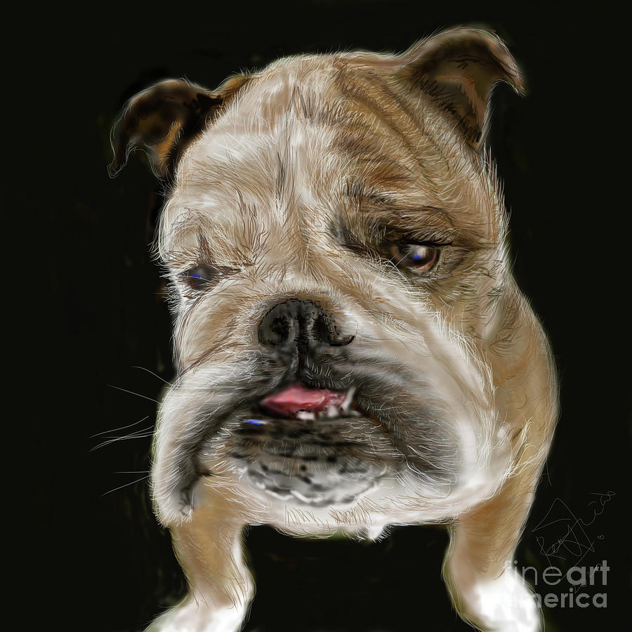 Dog Portrait - Farley the French Bulldog from Little Rock Painting by Remy Francis