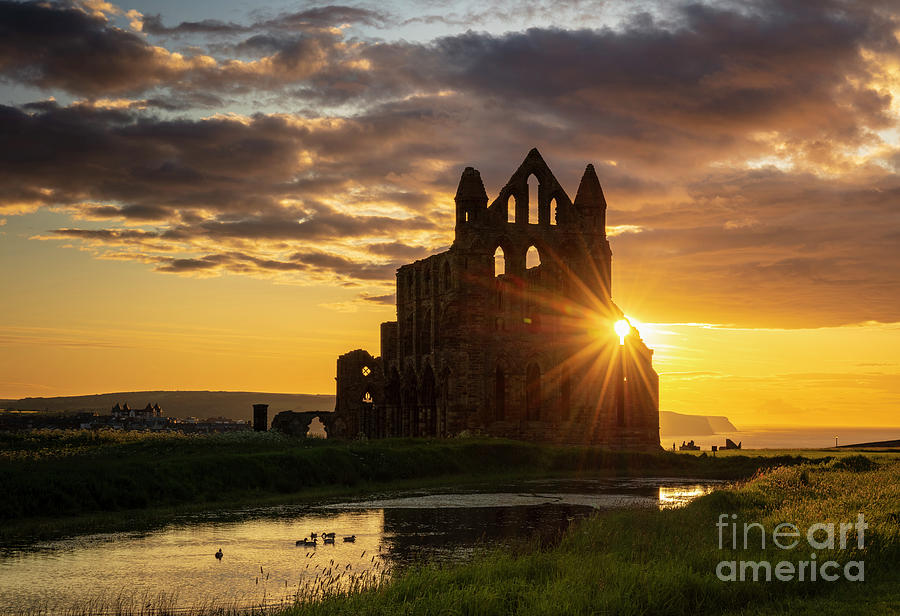 Whitby Abbey at sunset, North Yorkshire, UK Photograph by Neale And Judith Clark