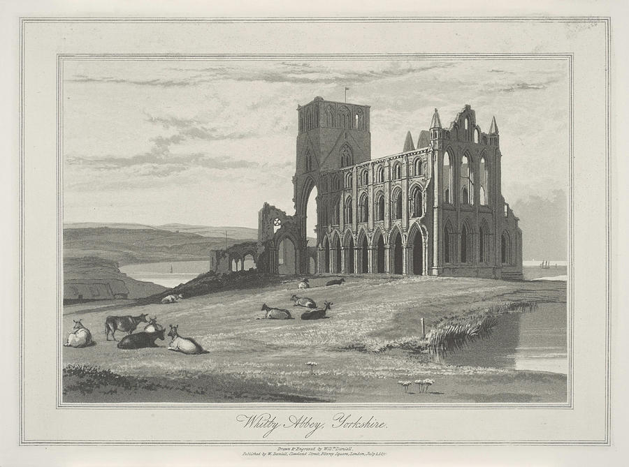 Whitby Abbey Drawing by William Daniell - Fine Art America