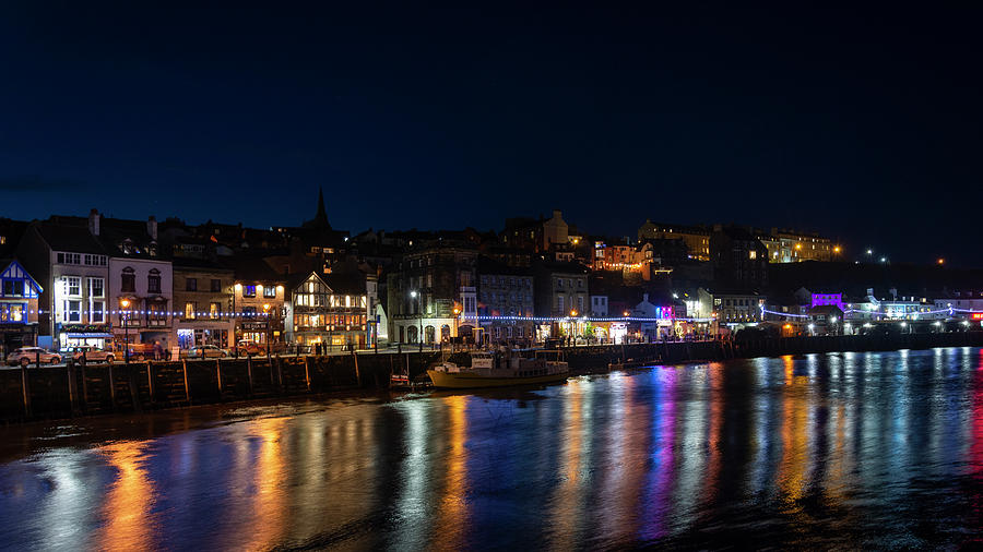 Whitby by night Photograph by Steev Stamford