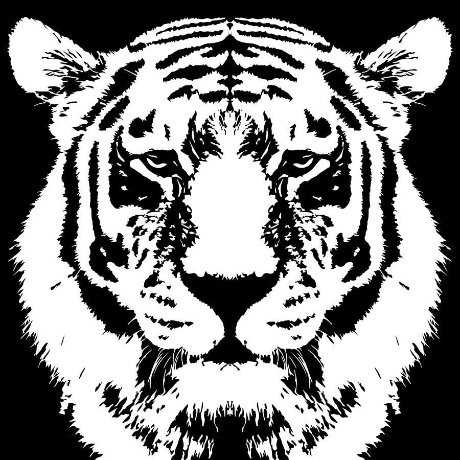 White and Black Tiger Digital Art by Jeff Hobrath | Fine Art America