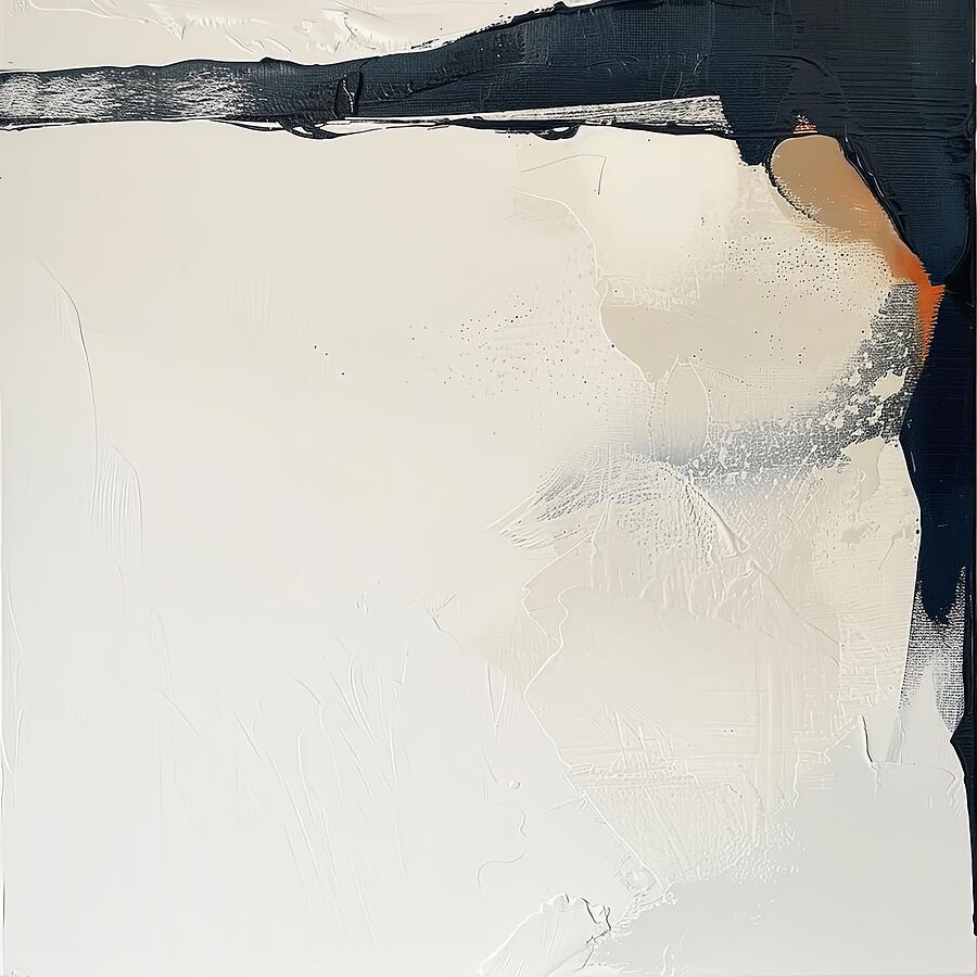 White and Cream Abstract with Dark Accent Painting by Lourry Legarde White and Cream Abstract with Dark Accent Painting by Lourry Legarde