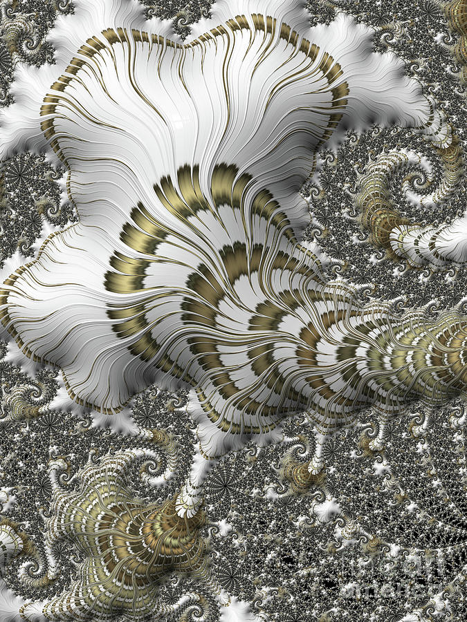White and Gold 02 Digital Art by Amanda Moore