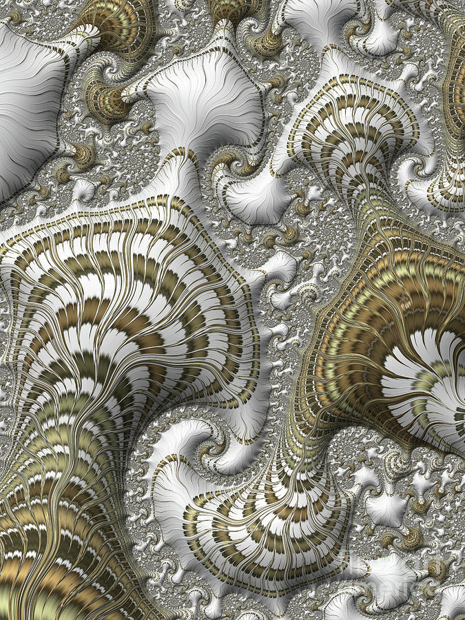 White and Gold 03 Digital Art by Amanda Moore