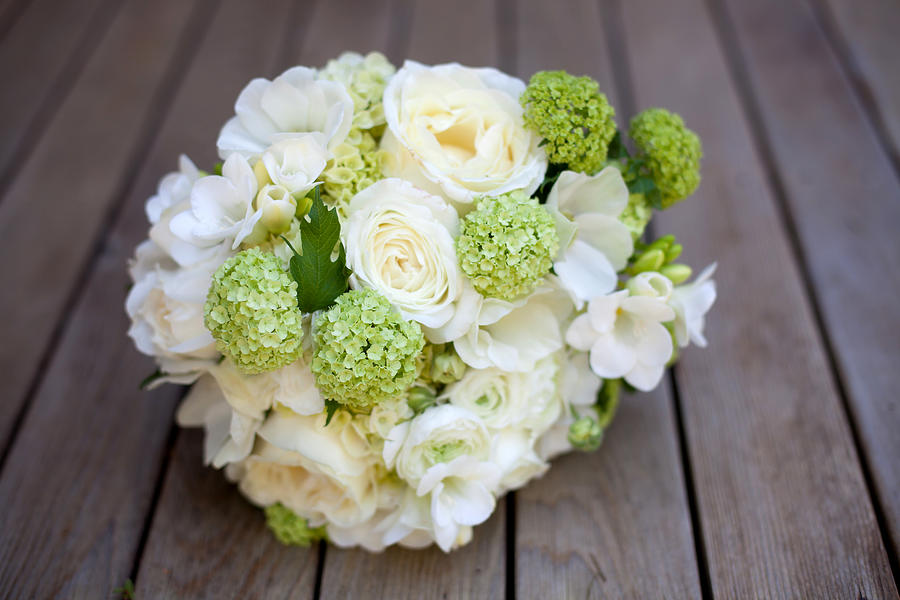 White and green wedding bouquet Photograph by Segray