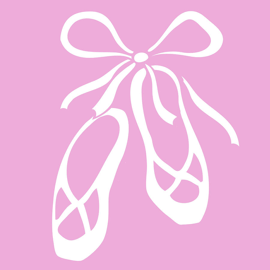 White Ballet Slippers On Baby Pink Painting by Irina Sztukowski