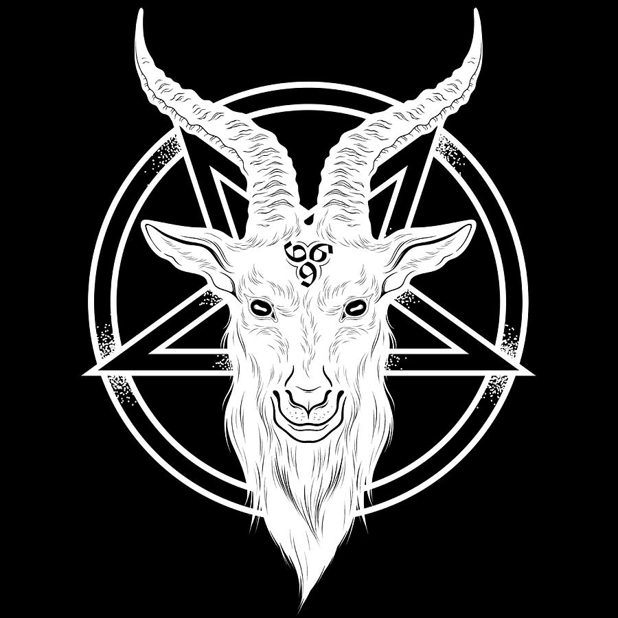 White Baphomet Goat Poster Copy Painting by Walsh Anderson - Pixels