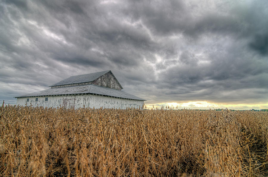 White Barn before Storm   Photograph by George Strohl