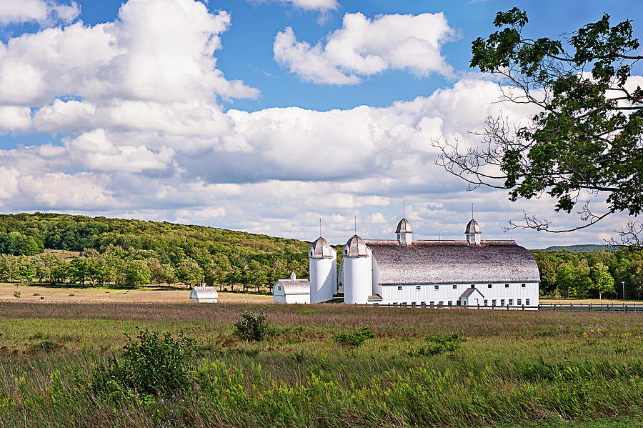 White Barn Landscape Photograph by Jill Love