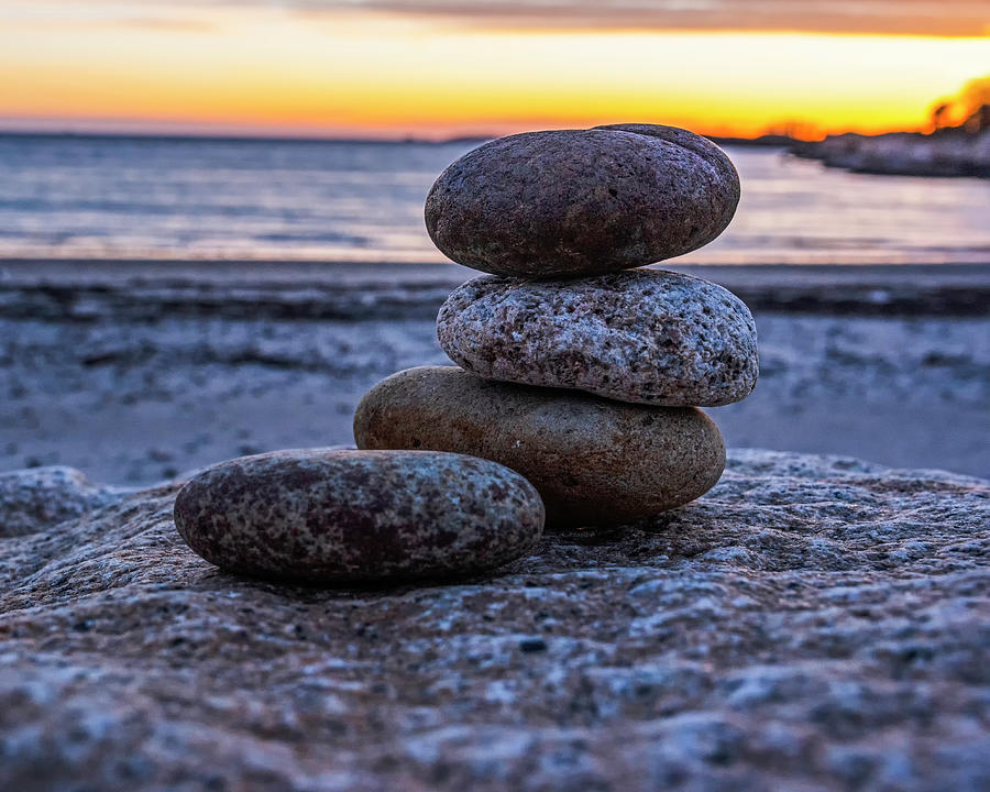 White Beach Rock Cairn Manchester-by-the-sea Massachusetts Photograph by Toby McGuire