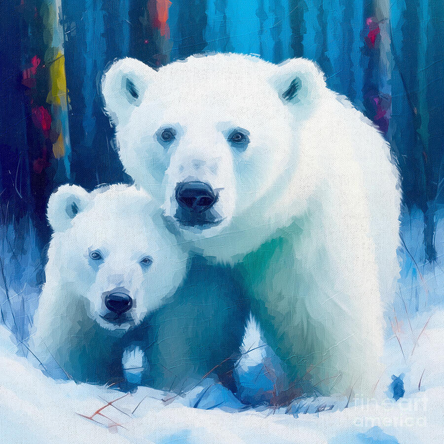 White Bear Cubs Bears Polar Bears Predators Winter Digital Art by Lisa ...