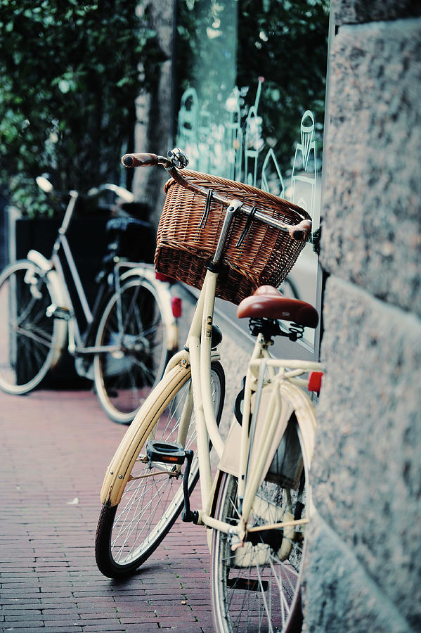 White Bike in Amsterdam Photograph by Jenny Rainbow