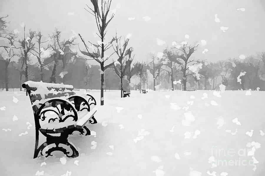 White Blanket Bench Digital Art by Chris Mautz White Blanket Bench Digital Art by Chris Mautz