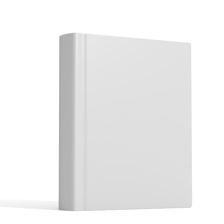 White book with no title standing on white background Photograph by Hh5800