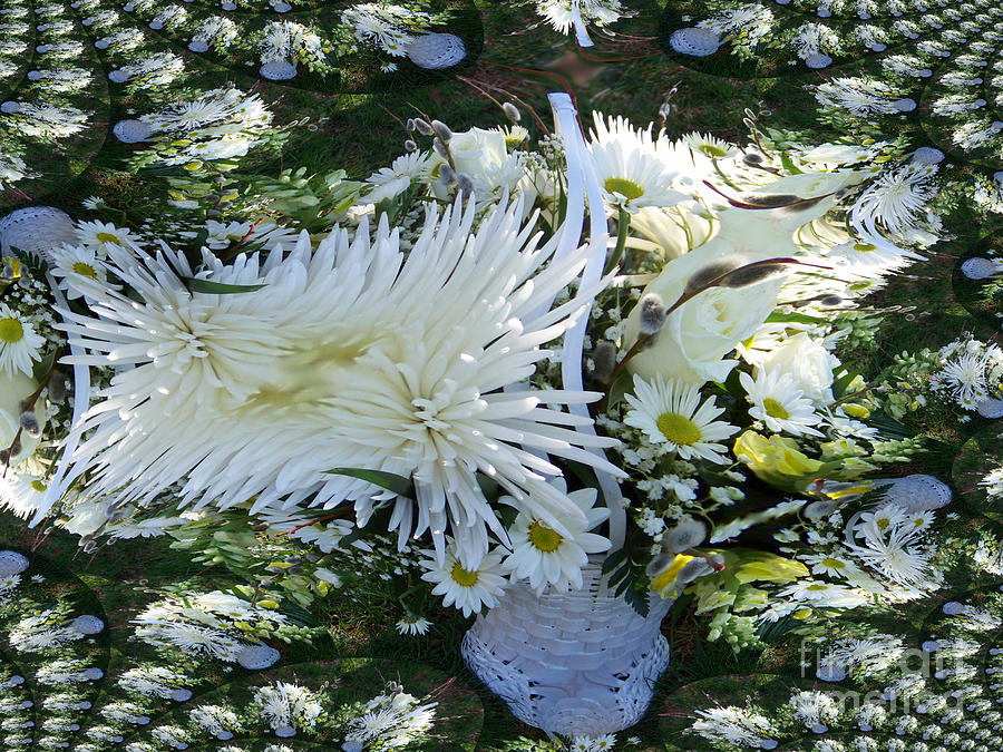 White Bouquet Fractal Digital Art by Charles Robinson