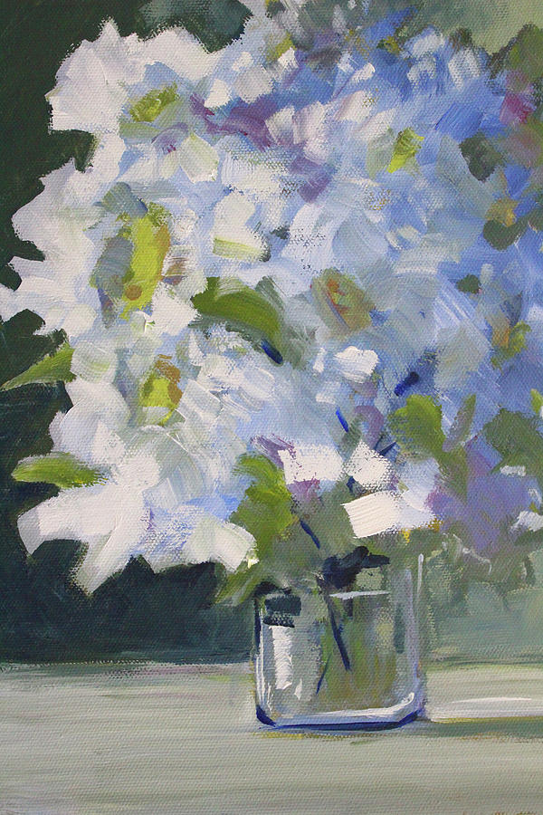 White Bouquet Painting by Nancy Merkle