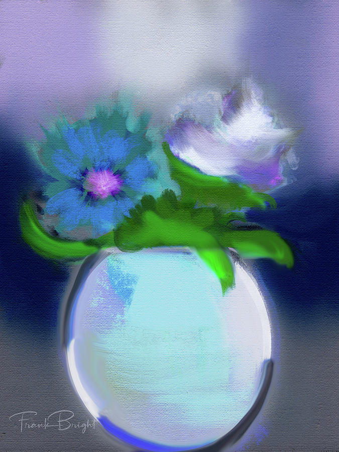 White Bowl Flowers Digital Art by Frank Bright