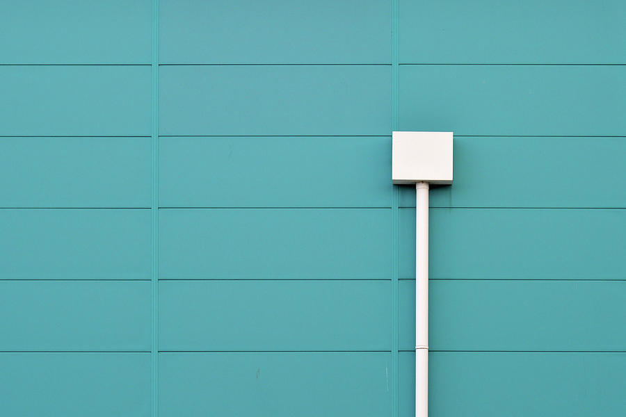 White Box on Teal Wall Photograph by Stuart Allen