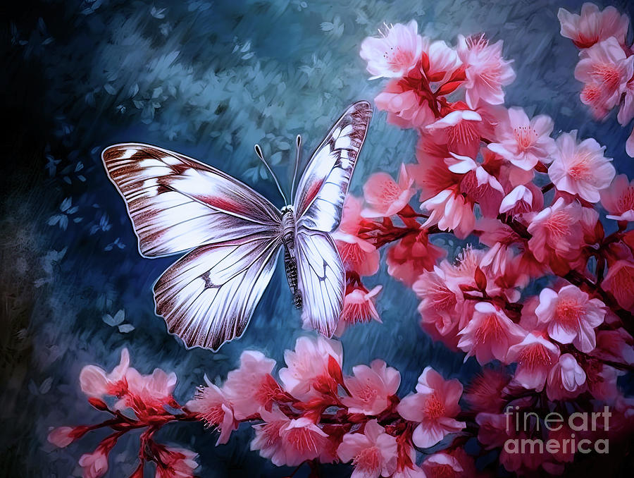 White butterfly    Digital Art by Elaine Manley