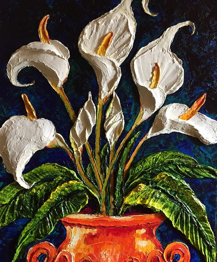 White Calla Lilies Painting by Paris Wyatt Llanso