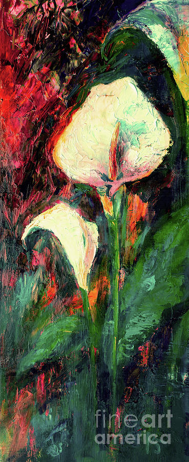 White Calla Lily Resurrection Rebirth Painting by Ginette Callaway