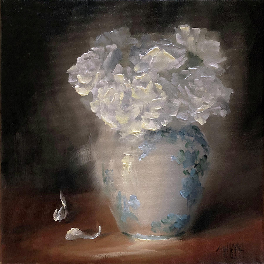 Flower Painting - White Carnations by Lori Twiggs