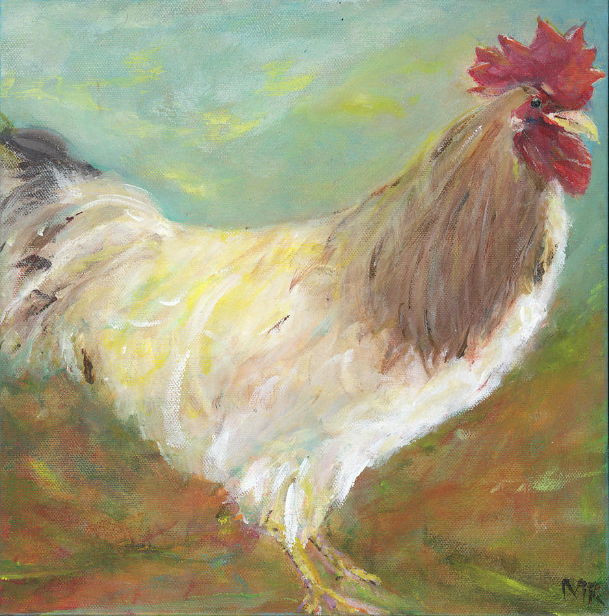 White Chicken Painting by Michelle Reeve