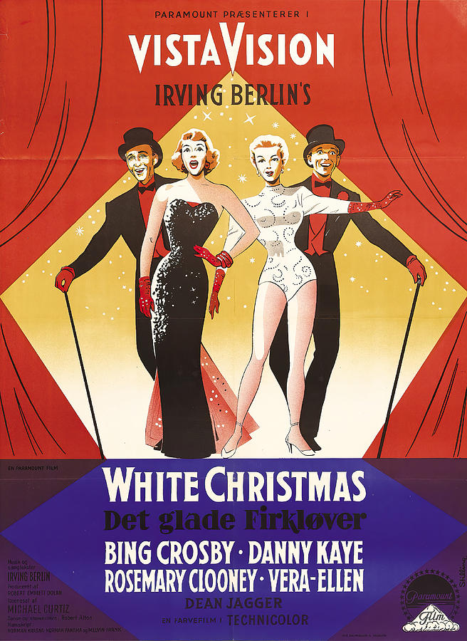 White Christmas, 1954 - art by Benny Stilling Mixed Media by Movie World Posters