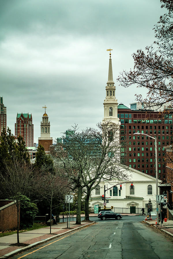 White Church In Downtown Providence Rhode Island Photograph by Alex Grichenko