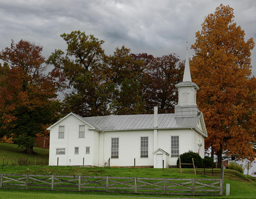 White Church on the Hill Photograph by Steve Templeton