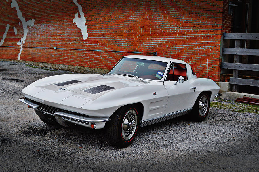 White Classic Corvette Side Angle View Photograph by Gaby Ethington