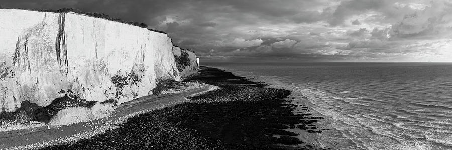 White Cliffs of Dover black and white Photograph by Sonny Ryse